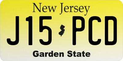 NJ license plate J15PCD