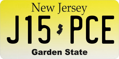 NJ license plate J15PCE