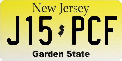 NJ license plate J15PCF
