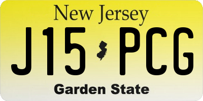 NJ license plate J15PCG