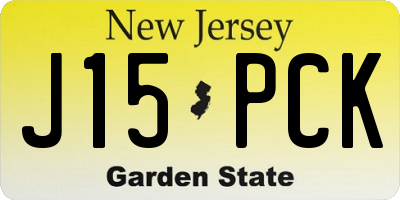 NJ license plate J15PCK