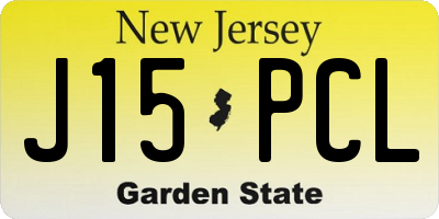NJ license plate J15PCL