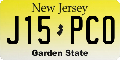 NJ license plate J15PCO