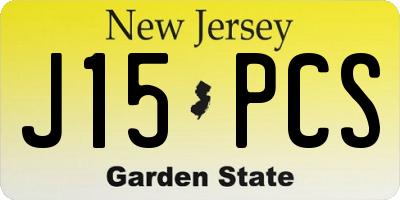 NJ license plate J15PCS