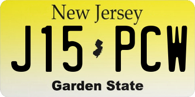 NJ license plate J15PCW