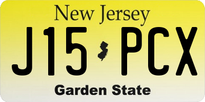 NJ license plate J15PCX