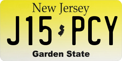 NJ license plate J15PCY