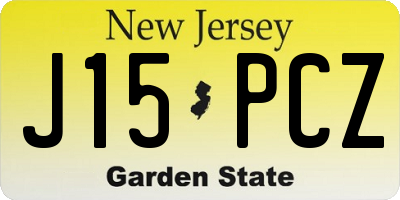 NJ license plate J15PCZ
