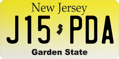 NJ license plate J15PDA
