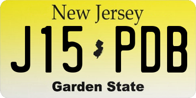 NJ license plate J15PDB