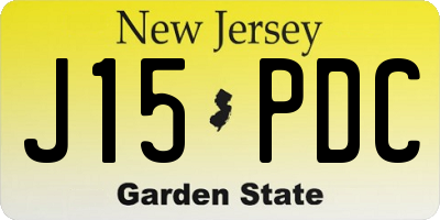 NJ license plate J15PDC