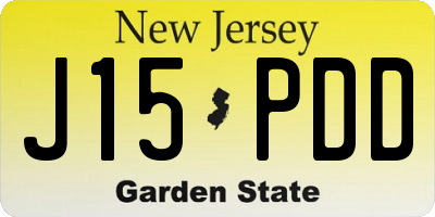 NJ license plate J15PDD