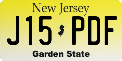 NJ license plate J15PDF