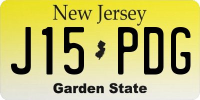 NJ license plate J15PDG