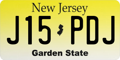 NJ license plate J15PDJ