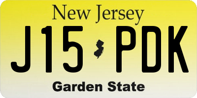 NJ license plate J15PDK