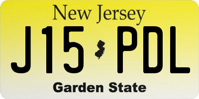 NJ license plate J15PDL
