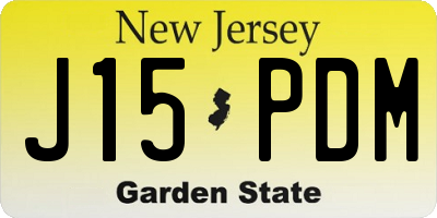 NJ license plate J15PDM