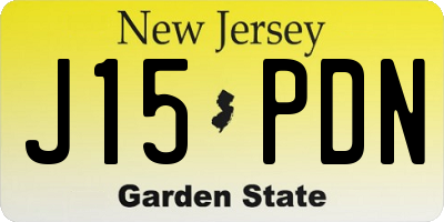 NJ license plate J15PDN