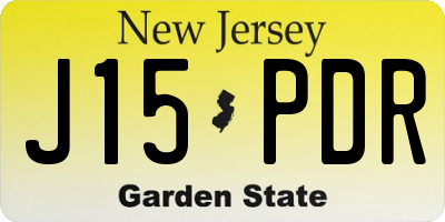 NJ license plate J15PDR