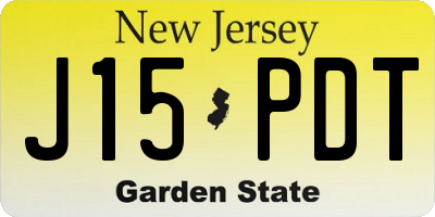 NJ license plate J15PDT