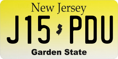NJ license plate J15PDU