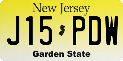 NJ license plate J15PDW