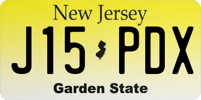 NJ license plate J15PDX
