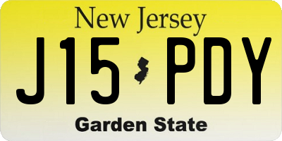 NJ license plate J15PDY