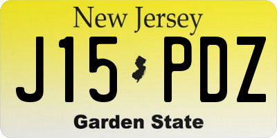 NJ license plate J15PDZ
