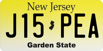 NJ license plate J15PEA