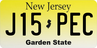 NJ license plate J15PEC