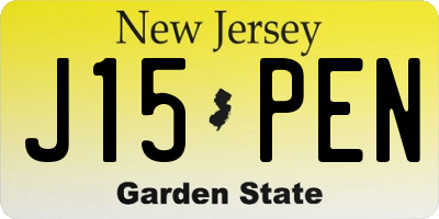 NJ license plate J15PEN