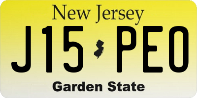 NJ license plate J15PEO