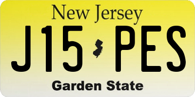 NJ license plate J15PES