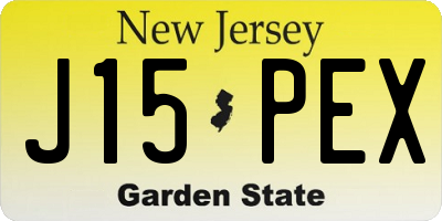 NJ license plate J15PEX