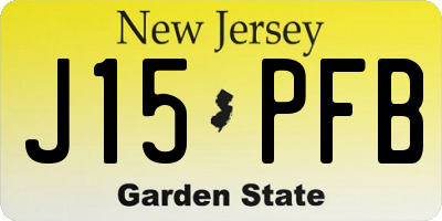NJ license plate J15PFB