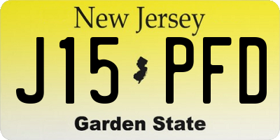 NJ license plate J15PFD