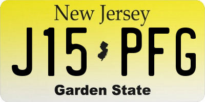 NJ license plate J15PFG