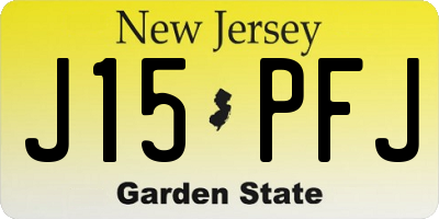 NJ license plate J15PFJ
