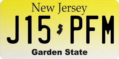 NJ license plate J15PFM