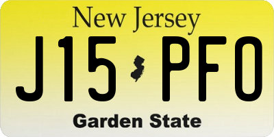 NJ license plate J15PFO