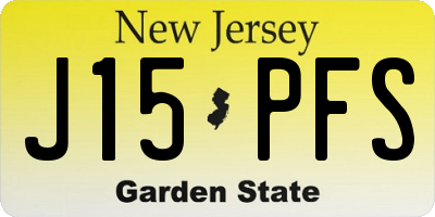 NJ license plate J15PFS