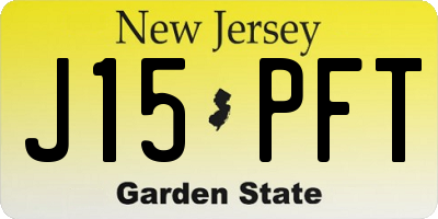 NJ license plate J15PFT