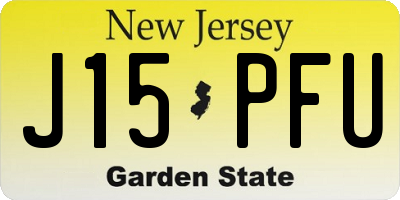 NJ license plate J15PFU