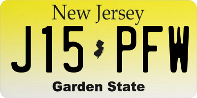 NJ license plate J15PFW