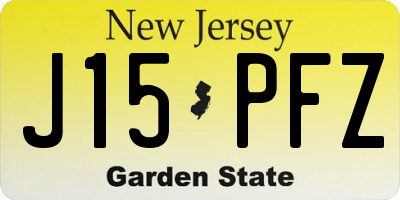 NJ license plate J15PFZ