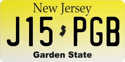 NJ license plate J15PGB
