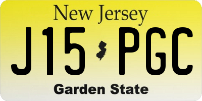 NJ license plate J15PGC