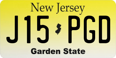 NJ license plate J15PGD